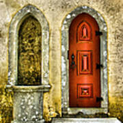Red Door Of The Medieval Castle Of Sintra Art Print