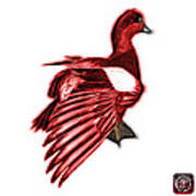 Red Fractal Wigeon 7702 - Wb Art Print