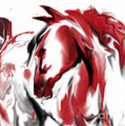 Red Horse Art Print