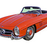 Red Mercedes Benz 300 Sl Convertible Art Print