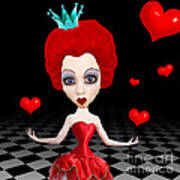 Red Queen Of Hearts Art Print