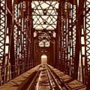 Red River Train Bridge #1 Art Print