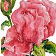Red Rose Bud Art Print