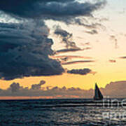 Sails In The Sunset Art Print