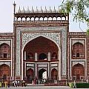 Red Stone Mosque In Agra Art Print