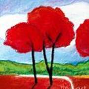Red Trees Art Print