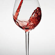 Red Wine Being Poured Into A Glass Art Print