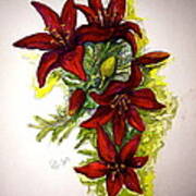 Red Lilies Art Print