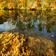 Reflection Of Autumn Colors On The Canal Ii Art Print