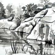 Reflections At Elephant Rocks State Park No I102 Art Print