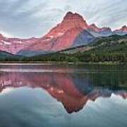 Reflections On Swiftcurrent Dawn Art Print