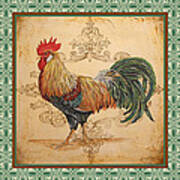 Renaissance Rooster-a-green Art Print