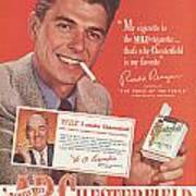 Retro Cigarettes Marketing Ads Ronald Reagan Art Print