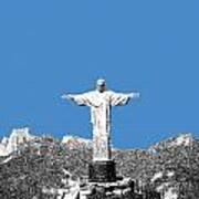 Rio De Janeiro Skyline Christ The Redeemer - Slate Art Print