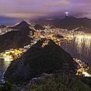 Rio Evening Cityscape Panorama Art Print