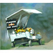 Roadside Flower Stand Art Print