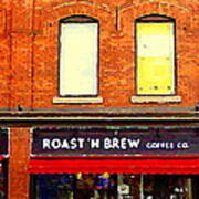 Roast N Brew Coffee Shop Restaurant The Glebe Storefronts Old Ottawa South Paintings C Spandau Art Print