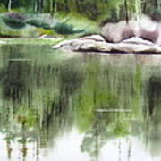 Rock Pond Triptych 2 Art Print