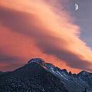 Rocky Mountain National Park Sunset Over Longs Art Print