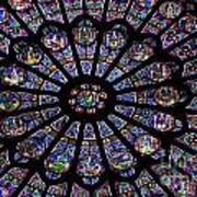 Rose Window .famous Stained Glass Window Inside Notre Dame Cathedral. Paris Art Print
