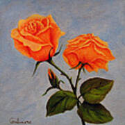 Roses With Bud Art Print
