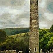 Round Tower At Glendalough Art Print