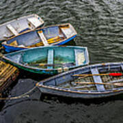 Row Boats At Dock Art Print