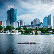 Rowing Boat And The Skyline Of Vienna Art Print