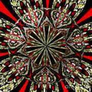 Royal Stained Glass Kaleidoscope Under Glass Art Print