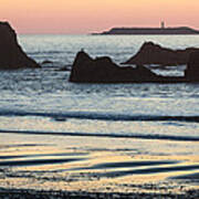 Ruby Beach And Lighthouse Art Print