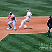 Safe At Second Base Art Print