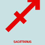 Sagittarius Zodiac Sign Red Art Print