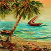 Sail Boats On Indian Ocean Art Print