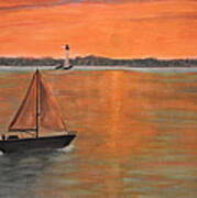Sailboat Sunset Art Print