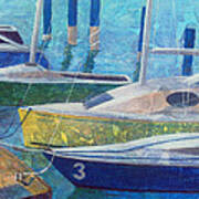 Sailboats In Harbor Art Print
