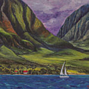 Sailing West Maui Art Print