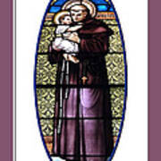 Saint Anthony Of Padua Stained Glass Window Art Print