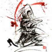 Abstract Samurai Painting, Samurai Warrior Poster, Samurai Sword Wallpaper, Samurai Home Decor Art Print