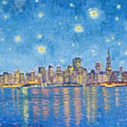 San Francisco Starry Night Art Print