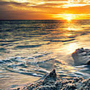 Sandcastle Sunset Beach-destin Florida Orange Sea Shore Art Art Print