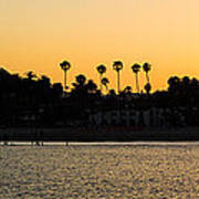 Santa Barbara Sunset From Wharf Art Print