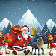 Santa Claus Is Coming Art Print