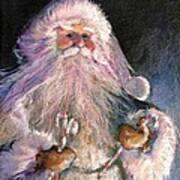 Santa Claus - Sweet Treats At Fireside Art Print