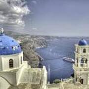 Santorini Churches Art Print