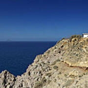 Santorini Lighthouse Art Print