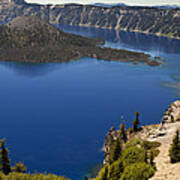 Sapphire Blue Crater Lake Art Print