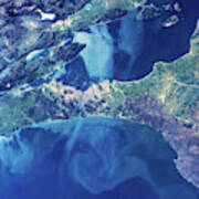 Satellite View Of Istanbul With Sea Art Print