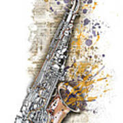 Saxophone 02 - Elena Yakubovich Art Print