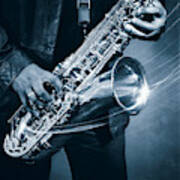 Saxophone In Motion Art Print