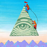 Scaling The Financial Pyramid Art Print